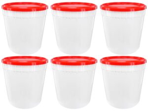 poly farm 2.5 gallon white ice cream tub with red lid (6)