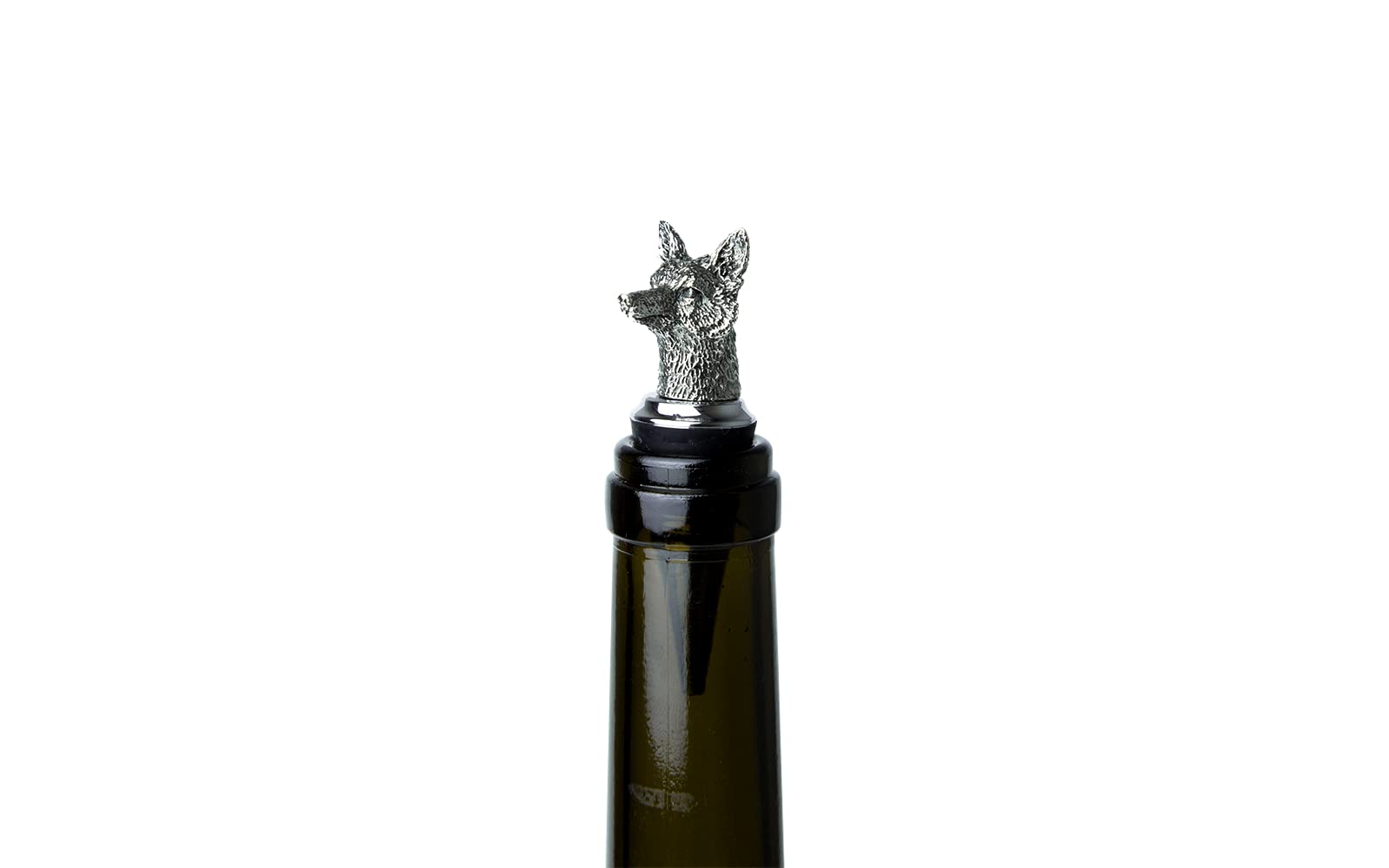 Rigeli Regent Stainless Steel 3-Piece Animal Stoppers Set (Trapezium Holder) Classic Design 3 Piece Wine Stopper Set, Bottle Stoppers with stand - Set of 3