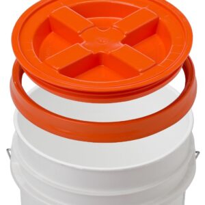 One Orange 5 Gallon Bucket with Orange Gamma Seal Lid (Threaded Lid with Gasket)