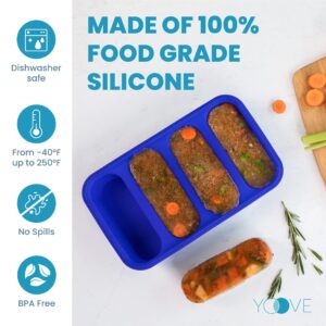 Yoove Soup Freezer Containers - (Pack of 2) | Silicone Soup Freezer Molds for Soup Cubes | 1 Cup Silicone Freezer Molds | Ideal for Single Serve Portions, Baby Food, Meal Prep, Frozen Soup & Broth