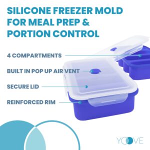 Yoove Soup Freezer Containers - (Pack of 2) | Silicone Soup Freezer Molds for Soup Cubes | 1 Cup Silicone Freezer Molds | Ideal for Single Serve Portions, Baby Food, Meal Prep, Frozen Soup & Broth