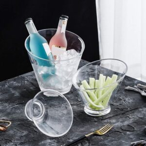 Acrylic Mixing And Serving Bowls Plastic Candy Bowls Small Beer Bottle Drink Cooler for Weddings, Buffet, Offices