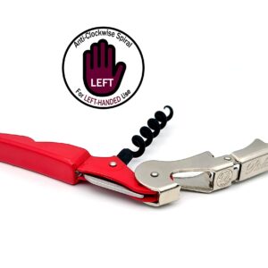 Pulltap's Genuine LEFT HANDED Classic 500 Wine Key Corkscrew (Rojo - Red)