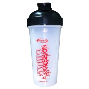 gaspari nutrition aggression shaker bottle, leak-free, durable, workout mixing cup, perfect for pre workout and protein (28 oz, clear)