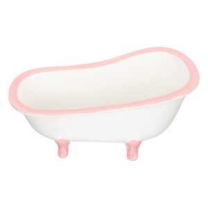 ceramic bathtub bowl cocktail cup: novelty bathtub wine glasses cocktail sorbet smoothie cold drink cup container for home bar party gift pink