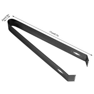 Ice Tong, Strong Clamping Force Stainless Steel Appropriate Length Cocktail Ice Tong for Kitchen Black Plating