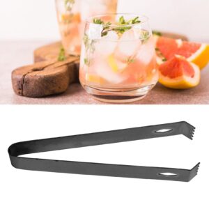 Ice Tong, Strong Clamping Force Stainless Steel Appropriate Length Cocktail Ice Tong for Kitchen Black Plating