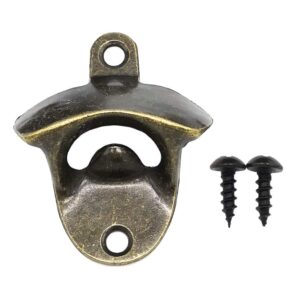 4 PACK Vintage Style Cast Iron Wall Mount Bottle Opener Includes 8pcs Mounting Screws，Great for Bars KTV Hotels Homes