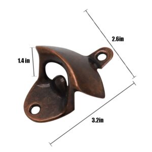 4 PACK Vintage Style Cast Iron Wall Mount Bottle Opener Includes 8pcs Mounting Screws，Great for Bars KTV Hotels Homes