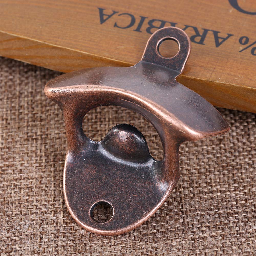 4 PACK Vintage Style Cast Iron Wall Mount Bottle Opener Includes 8pcs Mounting Screws，Great for Bars KTV Hotels Homes