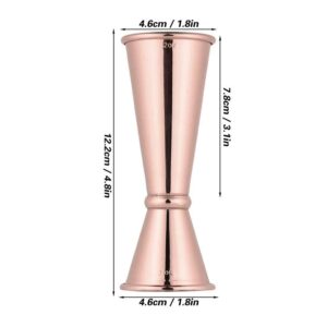 Jigger 2 oz 1 oz, Rose Gold Stainless Steel Double Cocktail Jigger Shot Measure Jigger Alcohol Measuring Cup Bar Tool for Bartending