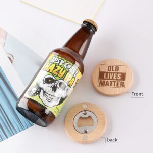 Java Wood Old Lives Matter Beer Bottle Opener Funny Wooden Magnetic Fridge Magnet