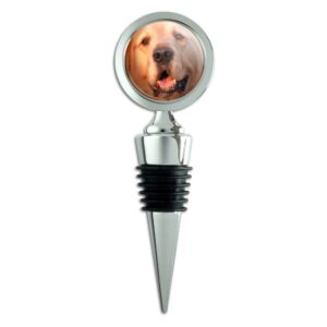 golden retriever dog wine bottle stopper