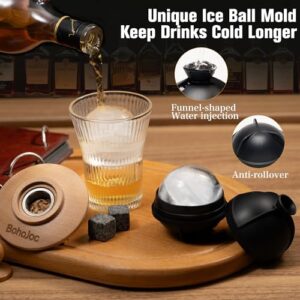 Gifts for Men/Dad/Boyfriend, Cocktail Smoker Kit with Torch & Whiskey Stones, Whiskey Christmas Birthday Gifts for Men, Mens Gifts for Christmas, Oak | Apple | Walnut | Cherry (No Butane)