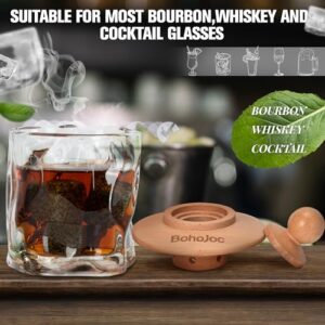 Gifts for Men/Dad/Boyfriend, Cocktail Smoker Kit with Torch & Whiskey Stones, Whiskey Christmas Birthday Gifts for Men, Mens Gifts for Christmas, Oak | Apple | Walnut | Cherry (No Butane)