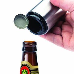 Jokari Magnetic Automatic One Handed Bottle Top Pop Opener. Easily Open Any Pry Top Beverage Without Damaging the Cap With 1 Push Single Handedly. Perfect Bar Accessory for Beer and Gadget Lovers (1)