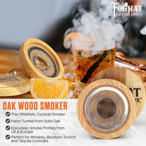 The Foghat Cocktail Smoker and Old Fashioned Smoked Cocktail Kit with Torch (no Butane) w/Bourbon Barrel Oak Wood Chips (4oz) and Singlez Bar Old Fasioned Mix Packets - Whiskey Smoker Kit For Drinks