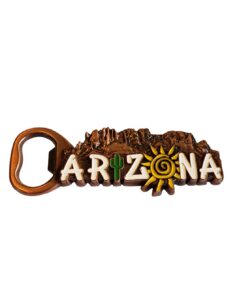 arizona bottle opener magnet - decorative metal refrigerator magnet southwest beer lover gift idea arizona father's day gift - arizona souvenir… (bronze)