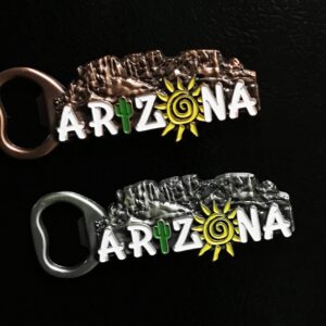 Arizona Bottle Opener Magnet - Decorative Metal Refrigerator Magnet Southwest Beer Lover Gift Idea Arizona Father's Day Gift - Arizona Souvenir… (Bronze)