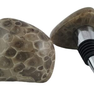 PETOSKEY STONE WINE STOPPER | For Lovers of Wine and Michigan | Includes Complimentary Gift Bag| MADE IN MICHIGAN!