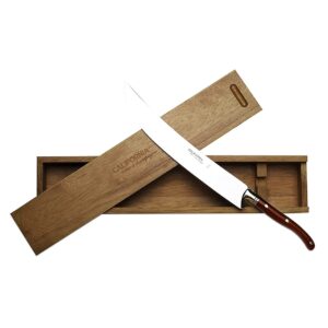 california champagne saber company - rosewood - handmade sword made in laguiole french style - packaged in elegant oakwood crate - luxurious champagne knife bottle opener