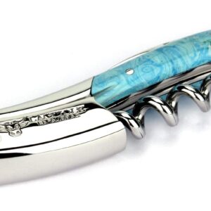 Laguiole en Aubrac corkscrew sommelier waiters knife 3 functions SOM99PWI larimar handle, stainless steel shiny