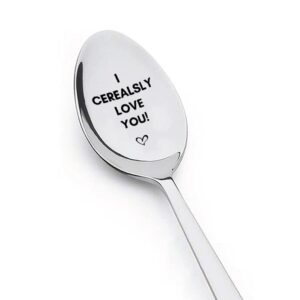 girlfriend boyfriend anniversary birthday gifts for couples husband wife christmas valentines gift for girlfriend boyfriend funny gifts for him i cerealsly love you spoon