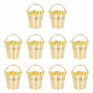 cabilock miniature metal buckets 10pcs mini metal buckets portable party snack bucket gift packing box wedding candy storage buckets small pails with handles flower bucket