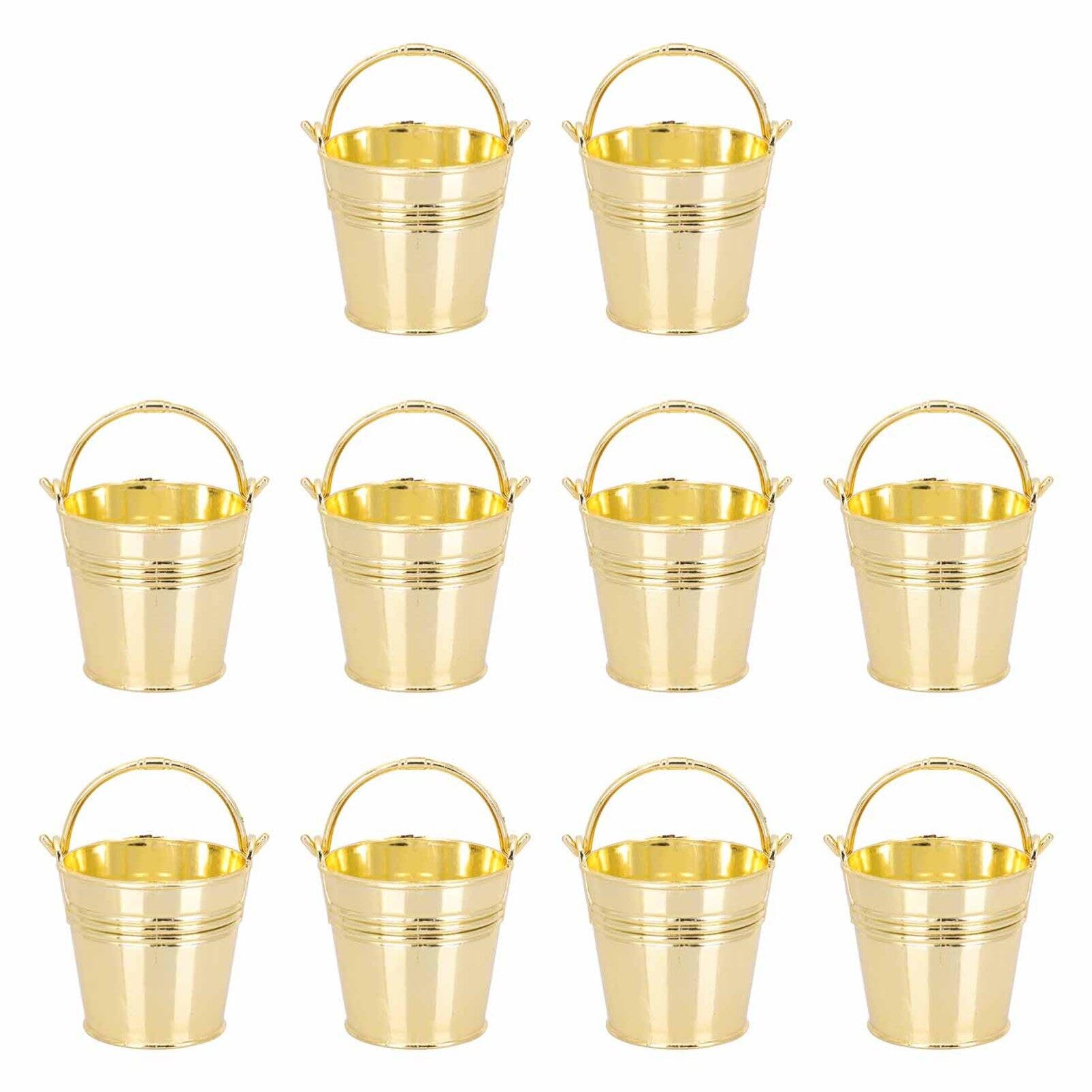 Cabilock Miniature Metal Buckets 10Pcs Mini Metal Buckets Portable Party Snack Bucket Gift Packing Box Wedding Candy Storage Buckets Small Pails with Handles Flower Bucket