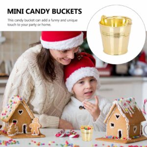 Cabilock Miniature Metal Buckets 10Pcs Mini Metal Buckets Portable Party Snack Bucket Gift Packing Box Wedding Candy Storage Buckets Small Pails with Handles Flower Bucket