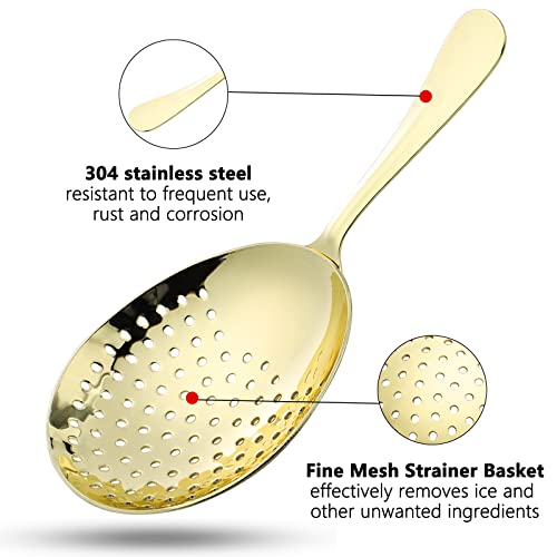 cocktail strainer,bar strainer,julep strainer,cocktail strainer for drinks,for Standard Cocktail Mixing Glass or Cocktail Shaker – Stainless Steel Strainer for Commercial or Home Bar