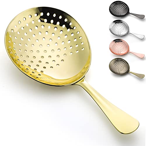 cocktail strainer,bar strainer,julep strainer,cocktail strainer for drinks,for Standard Cocktail Mixing Glass or Cocktail Shaker – Stainless Steel Strainer for Commercial or Home Bar