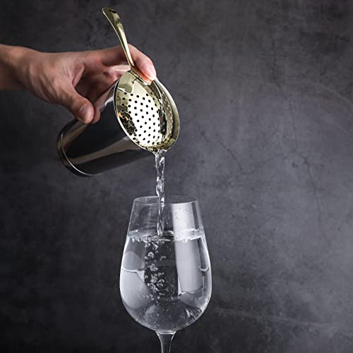 cocktail strainer,bar strainer,julep strainer,cocktail strainer for drinks,for Standard Cocktail Mixing Glass or Cocktail Shaker – Stainless Steel Strainer for Commercial or Home Bar