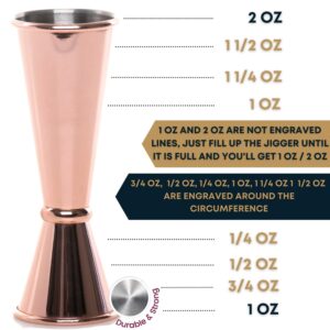 BARIANTTE Cocktail Jigger Set Bartending | Jigger with Measurements Inside Double Jigger 2 oz 1 oz | Japanese Jigger Cocktail Measuring Cup | Bartender Jiggers Shot Measures Jigger Liquor Measurer