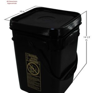 Ukphail Square Bucket Kit, Four 4-Gallon Buckets and Four White Snap-on Lids with Gaskets