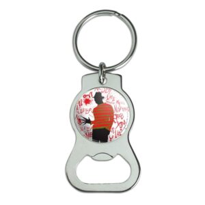 graphics & more a nightmare on elm street freddy keychain with bottle cap opener