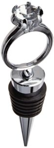 fashioncraft 1941 diamond ring wine bottle stoppers, wine stoppers favors, one size, gray