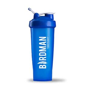 birdman blue shaker bottle | protein mixer cup, blender, mixer, pre-workout | 20.2 fl oz - 600 ml