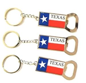 texas flag souvenir bottle opener keychain set of 3 with bonus i love texas colorful fridge magnet
