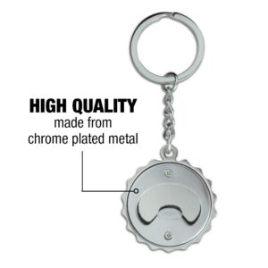 Superman Classic S Shield Logo Keychain Chrome Plated Metal Pop Cap Bottle Opener