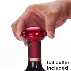 KAYCROWN Wine Bottle Opener - Vertical Lever Corkscrew Wine Opener with Foil Cutter & Extra Screw, Manual Handheld Wine Corkscrew with Ergonomic Lever Pump