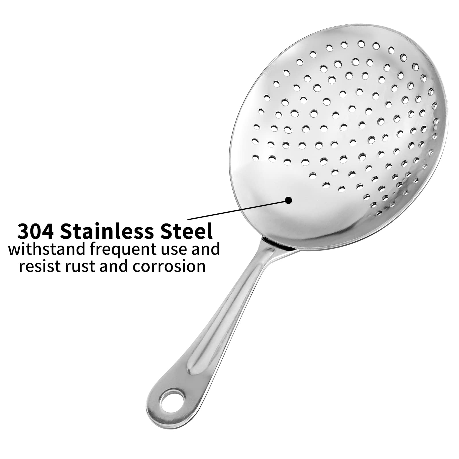 Cocktail Julep Strainer Jigger Set - Stainless Steel Bar Tools for Bartending