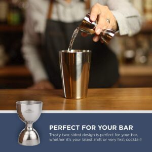 A Bar Above Bundle: 1oz/2oz Stainless Steel Bell Jigger and Stainless Steel Hawthorn Cocktail Strainer