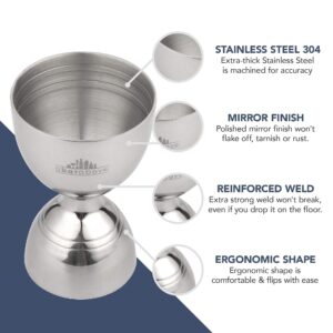 A Bar Above Bundle: 1oz/2oz Stainless Steel Bell Jigger and Stainless Steel Hawthorn Cocktail Strainer