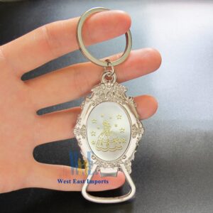 Personalized Quinceañera Bottle Opener Keychain Favor (12 PCS) - Engraved Metal Key Ring/ Sweet 15 Mis Quince 18 Birthday Sweet Sixteen Customized Gift