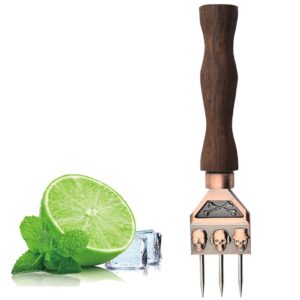 Ice Pick Stainless Steel with Safety Wooden Handle, Creative Skull Ice Pick Japanese Style Ice Crusher Ice Chipper for Bars and Kitchen Tool, Bar Accessories - 7.08 Inch