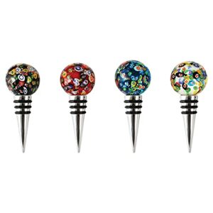 blush assorted glass globe bottle stoppers, multicolor
