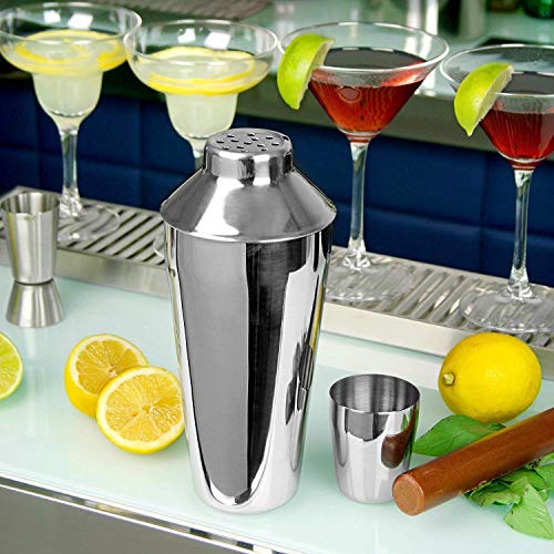 Cocktail Shaker 750 ml, Bar Shaker, Cocktail Tin, Large Boston Shaker, 304 Grade Stainless Steel Cocktail Shaker, Martini Shaker Set, Drink Shaker Built-in Strainer,