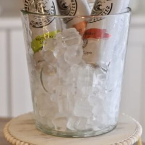 Mud Pie Textured Glass ICE Bucket, 8 1/2" x 7 1/2" dia, Clear