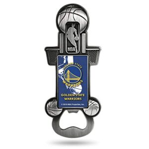 rico industries nba golden state warriors magnetic metal bottle opener party starter, team color, 2.5-inches by 5.5-inches